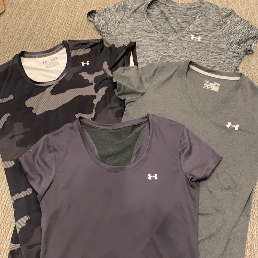 4 size Med Under Armour workout shirts